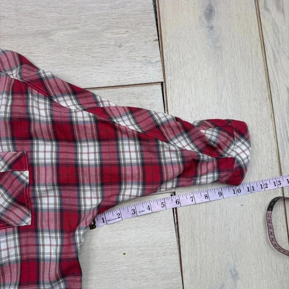 Haute Hippie Red Plaid Henley Pullover Flannel Elbow
Sleeve Top - Picture 5 of 7